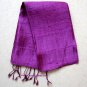 Thai Handwoven Pure Silk Fabric Scarf PURPLE GRAPE Siam Thailand Textile Shawl