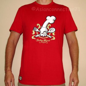 COOKING HAZARD Fun New CISSE T-shirt Asian L RED BNWT!