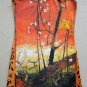 PLUM TREES Van Gogh JAPONISME New Hand Print Art Dress L 12-14