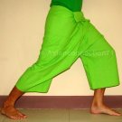Thai Cotton Fisherman Yoga Capri SHORTS Pants FREESIZE Lime