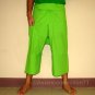Thai Cotton Fisherman Yoga Capri SHORTS Pants FREESIZE Lime