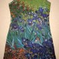 Vincent Van Gogh IRISES Hand Print Fine Art Tank DRESS Misses Size S Small 4-6