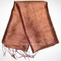 Thai DARK BROWN Hand Craft New Pure Silk Fabric Scarf