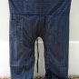 Plus Size Thai XXXL Cotton Fisherman Yoga Pants Dark Blue Stripe