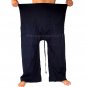 Thai Fisherman Pants 280 gram Dark NAVY BLUE Cotton FREESIZE Asian Yoga Beach Dance Trousers
