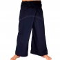 Thai Fisherman Pants 280 gram Dark NAVY BLUE Cotton FREESIZE Asian Yoga Beach Dance Trousers