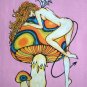 PSYCHEDELIC MUSHROOM NYMPH One Love Reggae T-shirt M Medium Pink