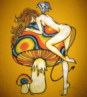 PSYCHEDELIC MUSHROOM NYMPH Reggae T-shirt S M L XL Yllw
