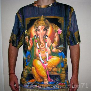 LORD GANESH Hindu God Fine Art Hand Print T Shirt MEN'S Size XL