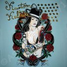 SEXY SENORITA New KUSTOM KULTURE Gangsta T shirt L Blue