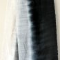 Thai Silk Fabric Scarf Shawl BLACK and CREAM WHITE Siam Textile Art