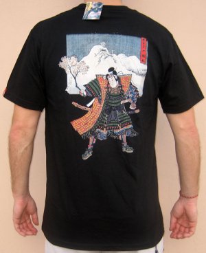 KABUKI ACTOR with SAKURA Ronin Japan Yakuza Tokyo T-Shirt L Large Black BNWT