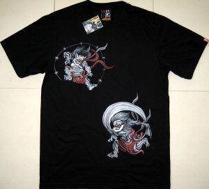 Raijin Fujin Japan Gods RONIN T-shirt M Black