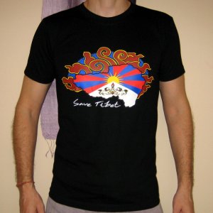 SAVE TIBET Dalai Lama China Freedom T Shirt M Black NEW
