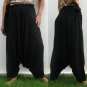 Thai Hmong Hilltribe Pants FREESIZE Rayon BLACK New!