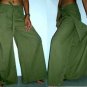 Thai Cotton Drill Wrap Yoga Pants FREESIZE Striped PURPLE Casual Asian Trousers
