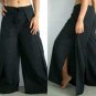 Thai Cotton Drill Wrap Yoga Pants FREESIZE Striped PURPLE Casual Asian Trousers