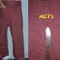 Thai Cotton Drill FREESIZE Fisherman Yoga Pants BURGUNDY Stripe