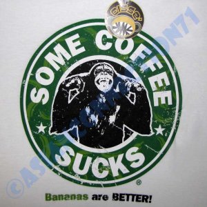 SOME COFFEE SUCKS New CISSE Chimp T-Shirt Asian M L XL