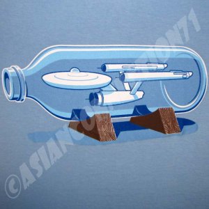 STAR SHIP in BOTTLE Cisse TREKKIE T-Shirt Asian M L XL