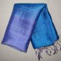 Thai Silk Fabric Scarf New Hand Craft PURPLES and BLUES Direct from Thailand 0310