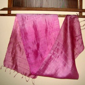 Thai Silk Fabric Scarf New Hand Crafted PINKS and ROSE
