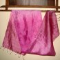 Thai Silk Fabric Scarf New Hand Crafted PINKS and ROSE