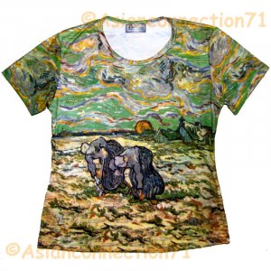 PEASANT WOMEN DIGGING IN SNOW Van Gogh Art Print T-shirt Misses S M L XL