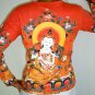 GUANIM Buddhist Goddess of Mercy Cap Sleeve Hindu Art Print T Shirt Misses S Small