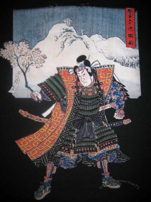 KABUKI ACTOR with SAKURA Ronin Japan Yakuza Tokyo T-Shirt M Black BNWT