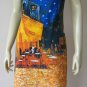 Van Gogh CAFE TERRACE Hand Printed Art Tank Dress Misses M Medium Size 8-10