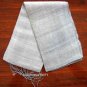 Thai Pure Silk Fabric Scarf Hand Craft SILVER GRAY Grey