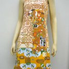 EMBRACE Gustav Klimt New Hand Print Fine Art Dress Misses Size M 8-10