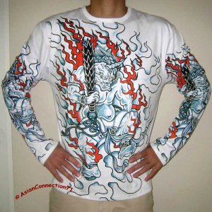 Japan FIRE DEMON New Irezumi Tattoo LONG SLEEVE Shirt M