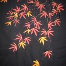 Japanese Autumn MAPLE LEAVES Embroidered T-Shirt XL Blk