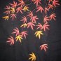 Japanese Autumn MAPLE LEAVES Embroidered T-Shirt XL Blk