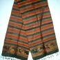 Laotian Rustic Khit Silk Fabric Scarf Thai Laos Art