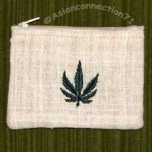 Hand Made REGGAE RASTA Marijuana HEMP Coin Purse Bag