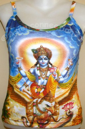 VISHNU GARUDA  Hindu Art Print Shirt TANK TOP Misses Size S Small