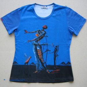 Salvador Dali BURNING GIRAFFE Cap Sleeve Fine Art Print T Shirt Misses S Small