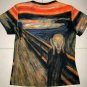 THE SCREAM Edvard Munch Cap Sleeve Fine Art Print T Shirt Misses XL