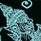 Thai RAMASOON THUNDER GOD Long Sleeve T-Shirt M Wht/Blk