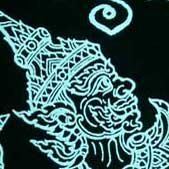 Thai RAMASOON THUNDER GOD Long Sleeve T-Shirt M Wht/Blk