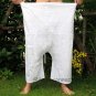 Thai Cotton Fisherman Capri SHORTS Yoga Pants FREESIZE Natural White Dance Beach Casual Trousers