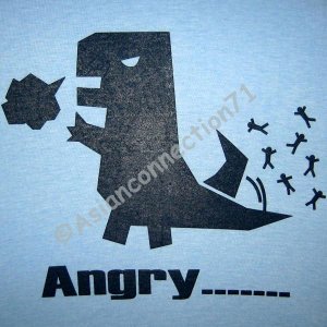 ANGRY_ _ _ _ New T-shirt by CISSE Asian L Lt BLUE BNWT!