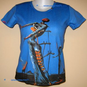 Salvador Dali BURNING GIRAFFE Cap Sleeve Fine Art Print T Shirt Misses M Medium
