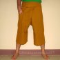 Thai Cotton Fisherman Capri SHORTS Yoga Pants FREESIZE Gold Saffron