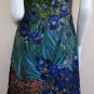 Vincent Van Gogh IRISES Hand Print Fine Art Dress Misses Size M 8-10