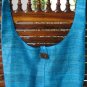 Thai Raw Silk Messenger Sling BUDDHA BAG Purse Turquoise Aqua Blue Green