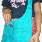 Thai Raw Silk Messenger Sling BUDDHA BAG Purse Turquoise Aqua Blue Green